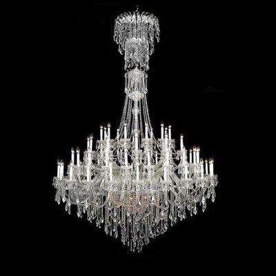 China Contemporary European Crystal Chandelier Living Room Bedroom Dining Room Lamp Engineering Villa Duplex Floor Chandelier Generous Light Long for sale