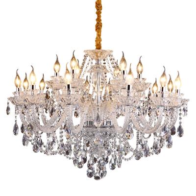 China Contemporary Modern Luxury Duplex Villa Crystal Chandelier K9 Elegant Crystal Chandelier Light for sale