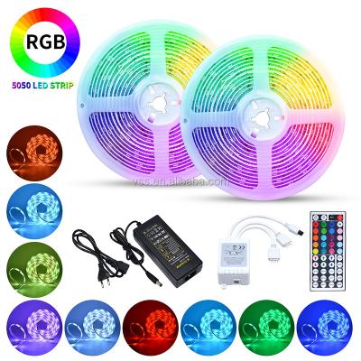 China 5m Remote 5m Keys 10Meter 44 IR Cuttable Waterproof RGB LED Strip Kit RGB LED Strip Light Set SMD 5050 for sale