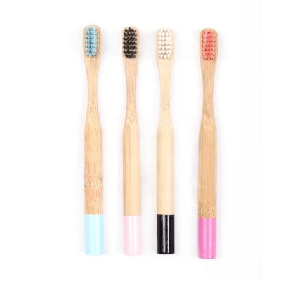 China 100% Biodegradable Bamboo Handle BA-1091 Fashionable Mini Baby Bamboo Toothbrush With Super Soft Bristles for sale