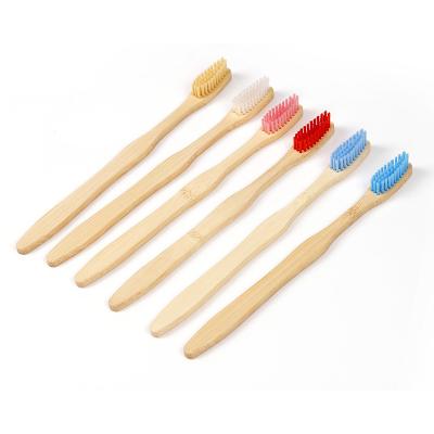 China Compact Head Compact Standard Corrugated Flat Handle Bamboo Toothbrush for sale