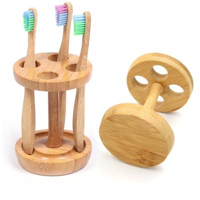 China BA-6015 Logo Stand 1Legs Wooden BambooToothbrush Sustainable Custom Holder for sale