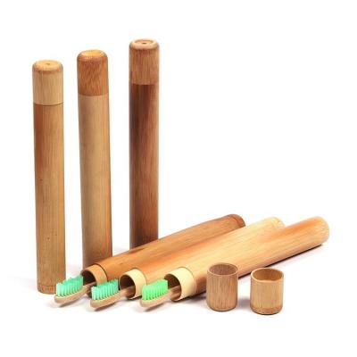 China 100% Natural Biodegradable Bamboo Tube BA-6010 Hotel Toothbrush Eco Friendly Bamboo Tube with bamnoo small toothbrush kit for sale