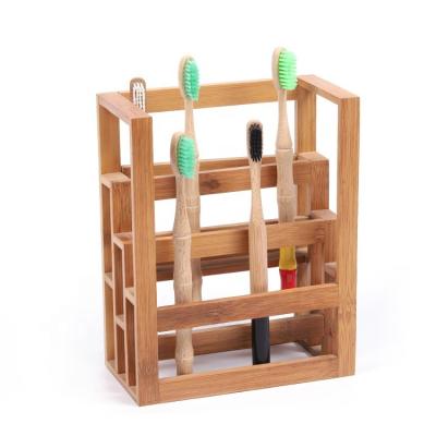 China BA-6009 2019 New Sustainable Design 4 Tiers Eco Friendly Bamboo Toothbrush Holder Rack For Home for sale