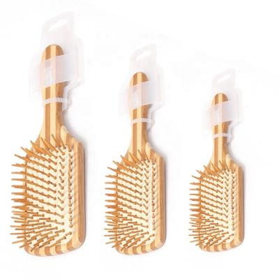 China New Detangle Bamboo Hair Brush Eco-Friendly Natural Wet Bamboo Cushion Hair Brush BA-6053 Ningbo Wood Bamboo Hair Brush for sale