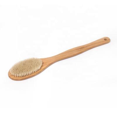 China BA-6087 Organic Long Handle Spa Exfoliation Massage Scrub Long Handle Bath Back Bamboo Brush for sale