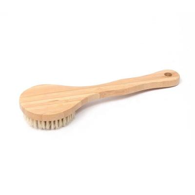 China Hot Selling Long Exfoliating Natural Bamboo Wooden Handle Boby Bath Brush Wet and Dry Handle BA-6081 for sale