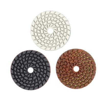 China Granite OEM Supplier 3 Step Marble Concrete Polishing Pad 4 Inch Diamond Polishing Pads Wholesale Wet Edge Polishing Pads for sale