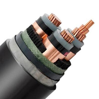 China Construction 8.7 / 15 KV XLPE Insulation PVC Sheath Annealed Stranded Armored Conductor 3 Copper Core Power Cable YJV22 Cable 50Hz for sale