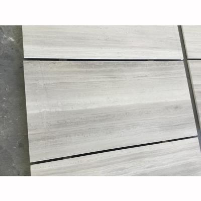 China White Wooden Marble Floor And Wall Tiles Laser Cutting Thin Marble Tile Laminate for sale