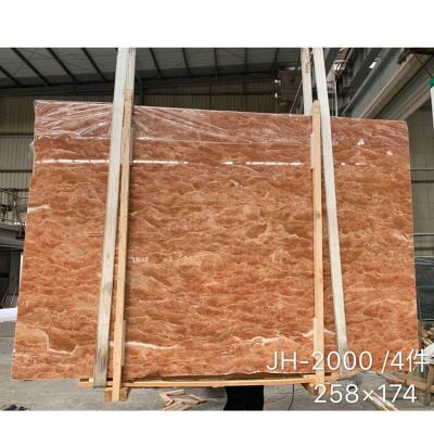 China Modern High Quality Polished Orange Peel Red Marble Slab for sale