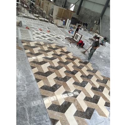 China Modern Marble Waterjet Water Jet Medallion Pattern Parquet Floor for sale