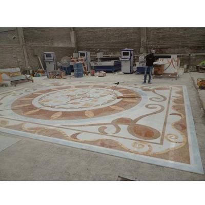 China Parquet medalion waterjet floor tiles for Hall decoration for sale