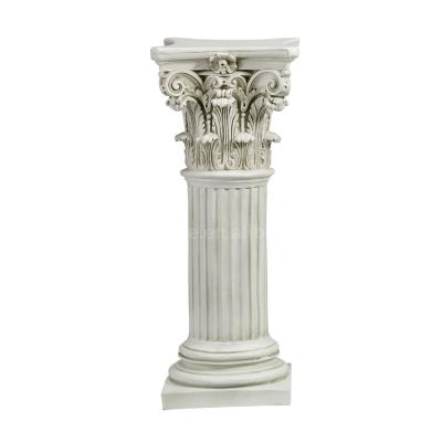 China Corinthian Design Solid White Marble Stone Column Balcony Pedestal for sale