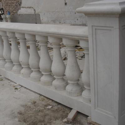 China Modern Plain Stone Factory Supply White Marble Fence Railing And Stone Columns for sale