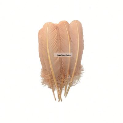 China Decoration Feather Material Manufacturer Alibaba Horng Shya Factory Directly Free Sample Gold Eagle Feather High Head Quality for sale