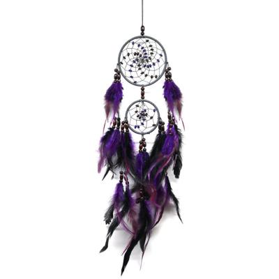 China Feather + Iron Ring + Dream Catcher Feather MS6967 Dreamcatchers Indian Style Wooden Beads Feather Dream Catcher Materials for sale