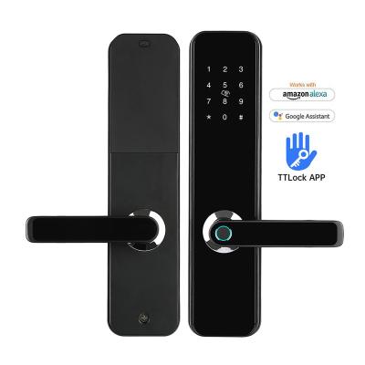 China High Security Home Office Apartments Hotel Alexa Smart Biometric Fingerprint Door Electronic Lock with BLE Wifi TTlock App for Home Apartment for sale