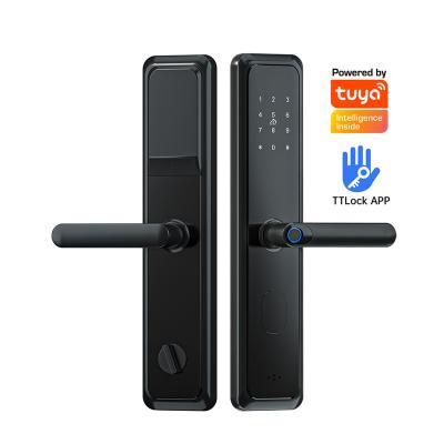 China Home Waterproof Outdoor Electric Fingerprint High Security Office Apartments Hotel Apartments Digital Smart Door Lock with WiFi Tuya TTLOCK APP Lock for sale