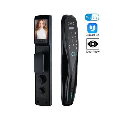 China High Security Wifi Cerradura Inteligente Scam App Digital Home Electronic Smart Fingerprint Office Apartments Hotel Smart Door Lock With Camera for sale