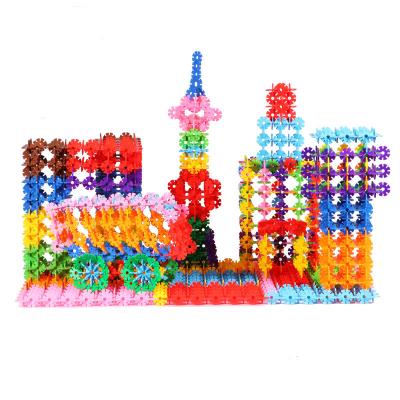 China Construction Toy Kindergarten kids large educational snowflake puzzle plastic intelligence toy building blocks toys for sale