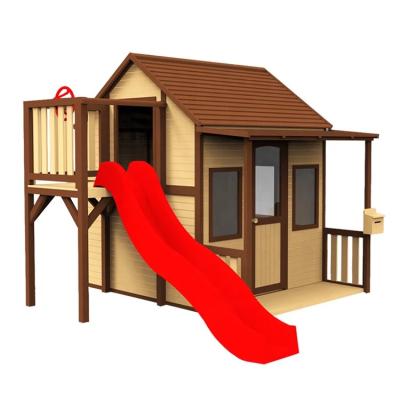 China Modern Commercial Wooden Children Outdoor Playground Equipment Plastic Slide Swing Sets Backyard for sale