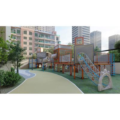 China Special For Residential Park Manufacturer Customizable Playground Children Outdoor Playground Equipment With Climbing Net And Slide For Sale for sale