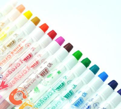 China Best Selling 16 Colors Bright Washable Crayons Soft Soft Silky Pencil For Kids for sale