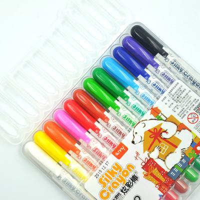 China Bright Washable Crayons 12 Colors Water Soluble Silky Pencil With Non - Toxic for sale