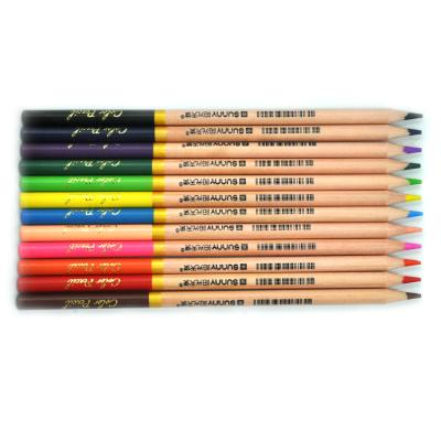 China 12 Colors 7*170mm High Quality Log Penholder Color Pencil Art Set for sale