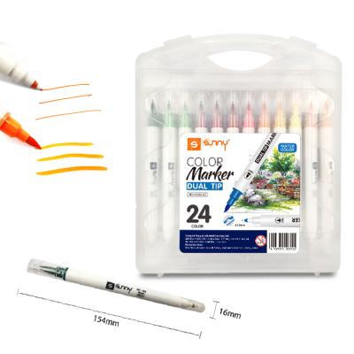 China 3+ Double Head Pen For Drawing Comics Hand Painted Brush Marker Set Art Supplies Dual Tip Pens for sale