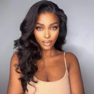 China 100% Lace Frontal Wig 150% 180%250% Density Sale HD Body Wave Lace Wig Top Transparent Swiss Lace Hair HD Front Wig For Black Women for sale