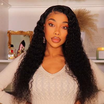 China Water Wave 13*6 Lace Front Wigs Transparent HD Swiss Lace Wigs For Black Women Water Wave Hair 100% Wigs For Women for sale