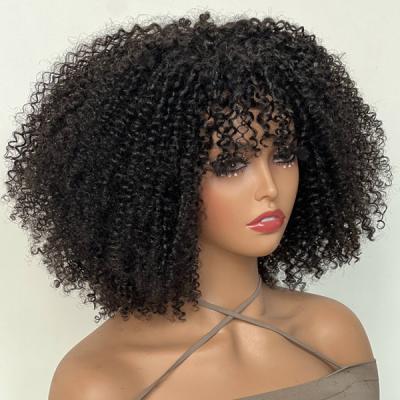 China 100% Kinky Curly Hair 13*6 Lace Front Wig Swiss Lace Front Wig Kinky Curly Transparent For Black Women for sale