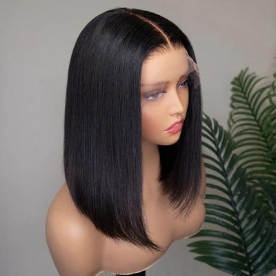 China Body Wave Ready to Ship Wholesale Virgin 12A Human Hair Wigs Brazilian Hair Lace Front Wig For Soft Color Woman BOB Wig Cheap for sale