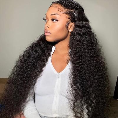 China Water Wave Water Wave Lace Front Wigs 100% Swiss Virgin Hair Transparent Lace Front Wigs For Black Women 13x6 for sale