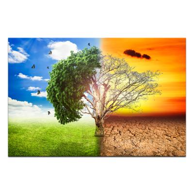 China Modern Tree of Life Canvas Wall Art Oasis Desert Tree Landscape Paintings for Home Decor for sale