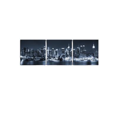 China Prepare to Hang Modern City Urban Building Night Light Cityscape Painting Print Wall Decoration Canvas Art for sale