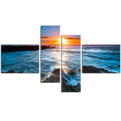 China Modern Canvas Print For Home Decoration Seascape Canvas Painting/Sunset/Rock Sea Landscape Canvas Wall Art for sale