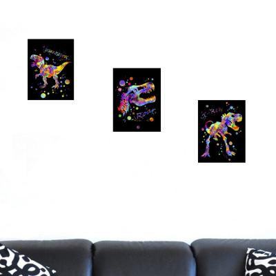 China Ready to Hang Popular Cartoon Animal Dinosaur Oil Painting Print Decoration Article Home Decoration Canvas Wall Art for sale