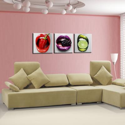 China Prepare to Hang Modern Colors Lip Fruit Art Painting Print Canvas Wall art for sale