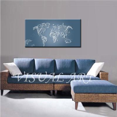 China Inkjet Printing Water World Map Modern Painting Canvas Printed Pictures Wall Art for sale