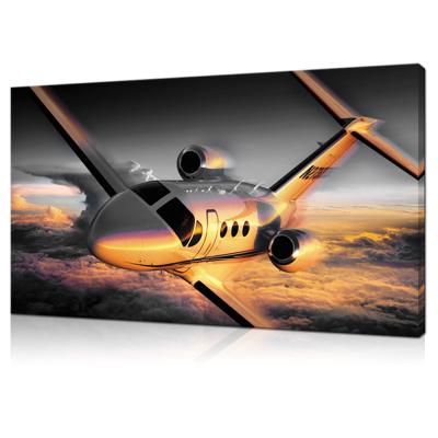 China Modern Large Fabric Canvas Wall Art Airplane Picture Painting Plane Flight To Canvas Airplanes Aviation A Sunset Poster Print for sale