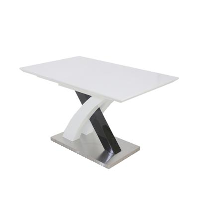 China Extendable Wholesale Popular Cheap Smart Extendable Dining Table base MDF mirror-like stainless steel cover for sale