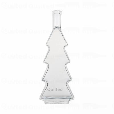 China Custom Beverage Tree Shape 500ml Super Flint Liquor Glass Vodka Bottles With Cork for sale