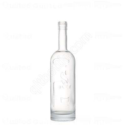 China Wholesale Brandy Gin Rum Tequila Vodka Spirits Glass Bottle Glass Beverage Wine Liquor Bottles With Screw Top for sale