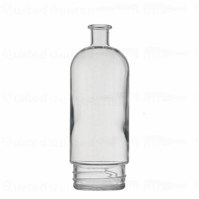 China Wholesale Custom Clear Wine Spirit Whiskey Vodka Flint Round Shape 1000ml Drink Logo Glass Bottle With Cap for sale