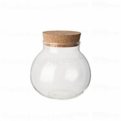 China Beverage Food Grade Fancy Keep Cool Straight Round Clear Borosilicate Glass Jar Top With Bamboo Lid for sale