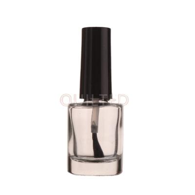 China Cosmetic Apply Cylindrical 9ml Color Gel Nail Polish Bottle Transparent With A Brush for sale