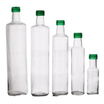 China Beverage Bulk 100ml 250ml 750ml 1L Empty Round Cooking Olive Oil Glass Bottles With Screw Top for sale